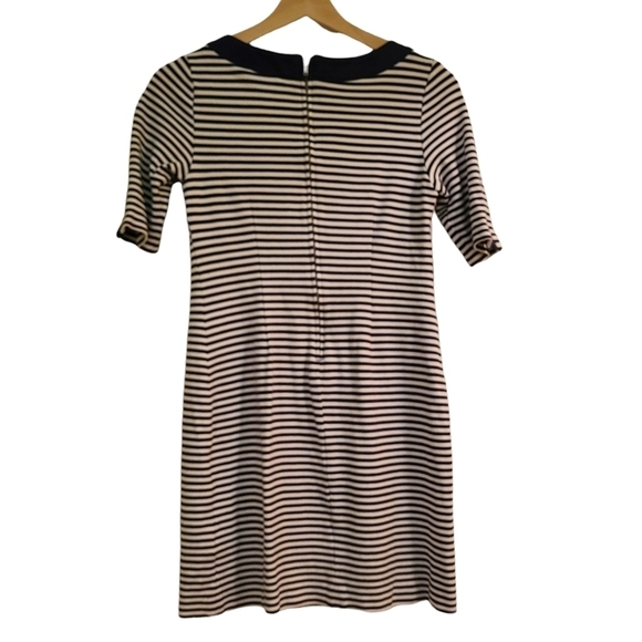 Banana Republic white blue striped crew-neck short-sleeved midi dress - Picture 4 of 7